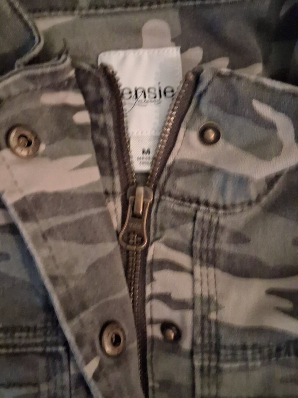 Kensie Women’s Camo Jacket — Cotton Stretch Blend, Size Medium - Picture 12 of 13